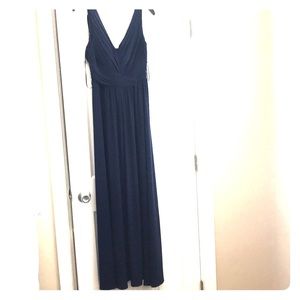 Navy long jersey dress